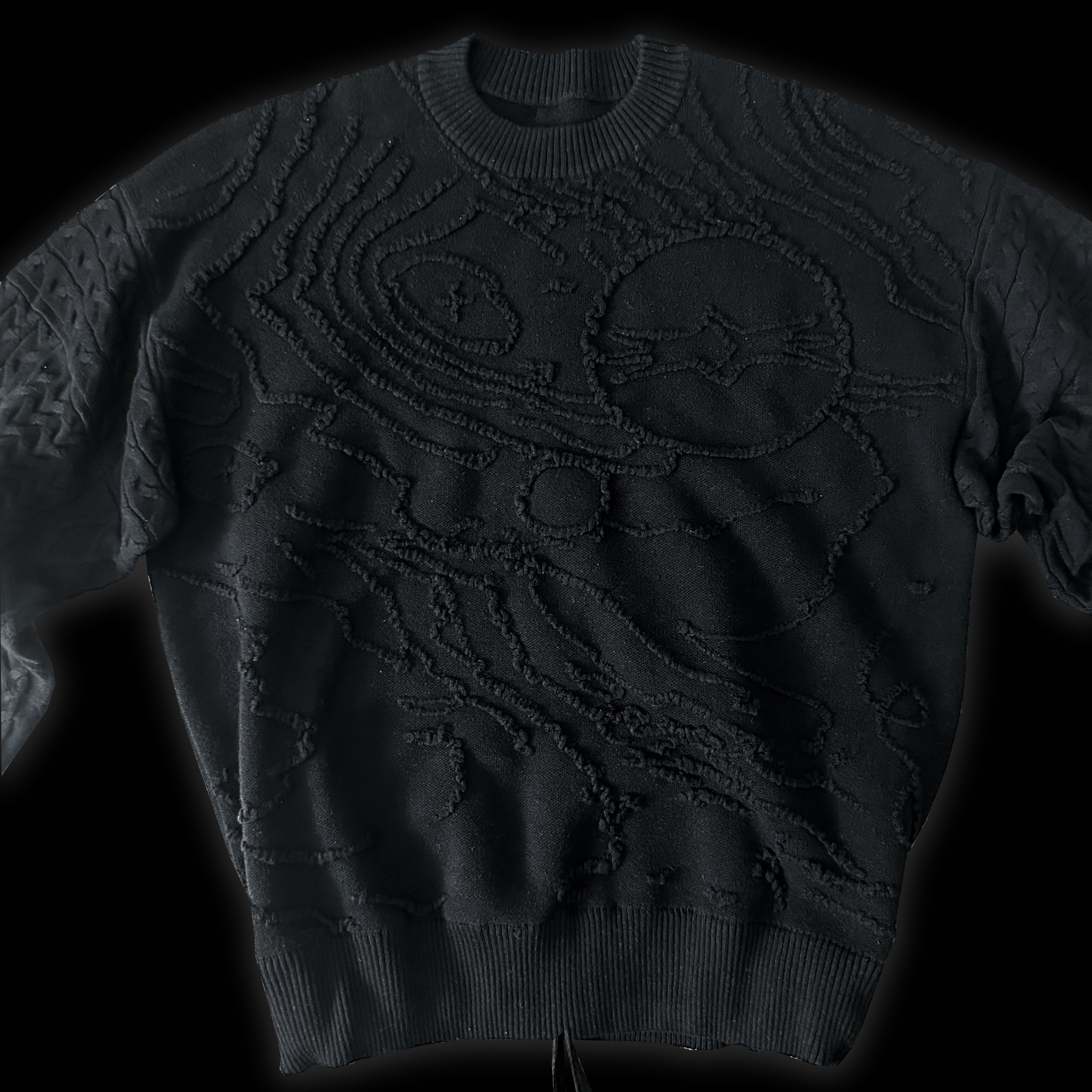 TERRAIN CABLE KNIT SWEATER IN BLACK