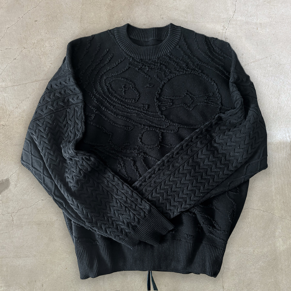 TERRAIN CABLE KNIT SWEATER IN BLACK – DESCENDANT
