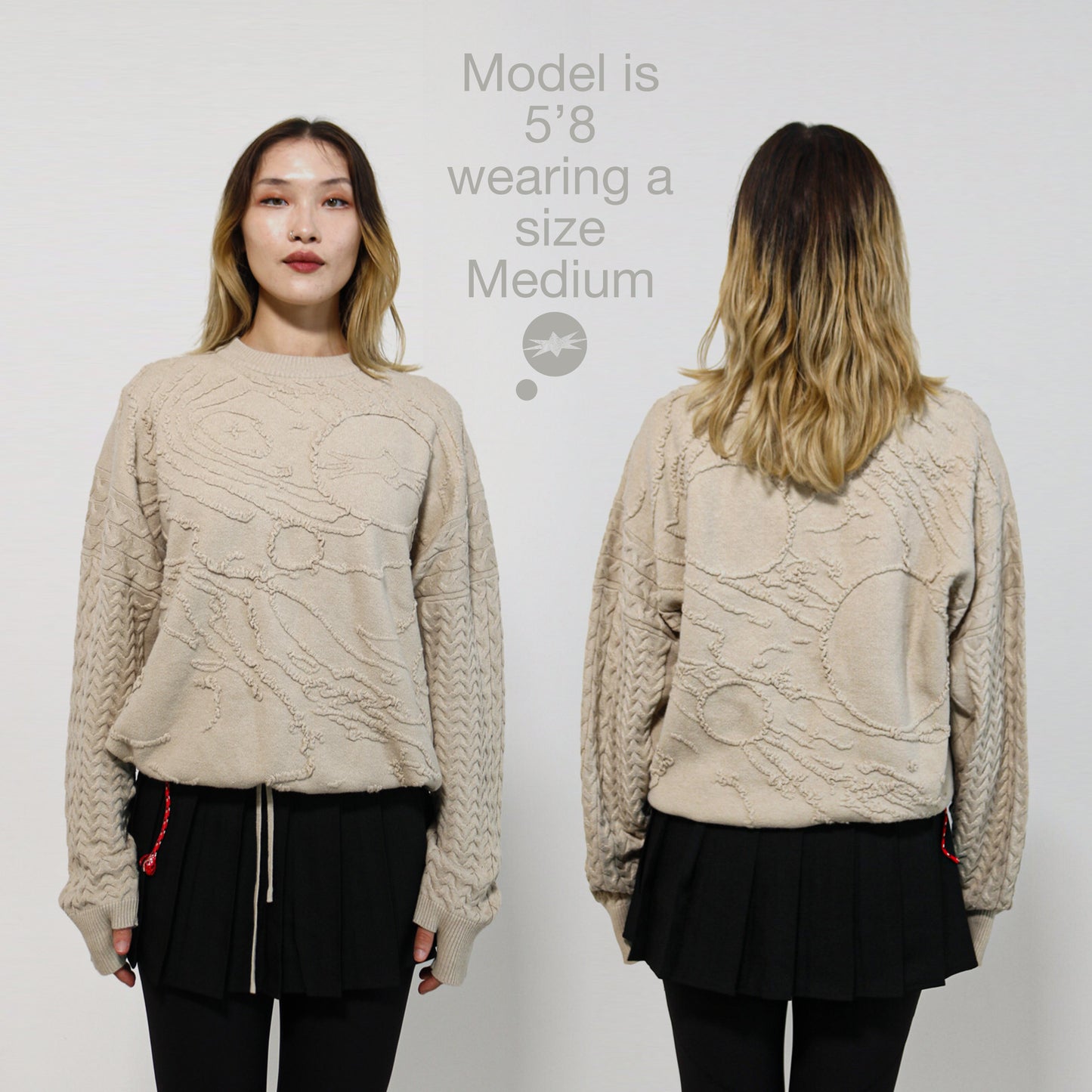 "TERRAIN" CABLE KNIT SWEATER IN OATMEAL