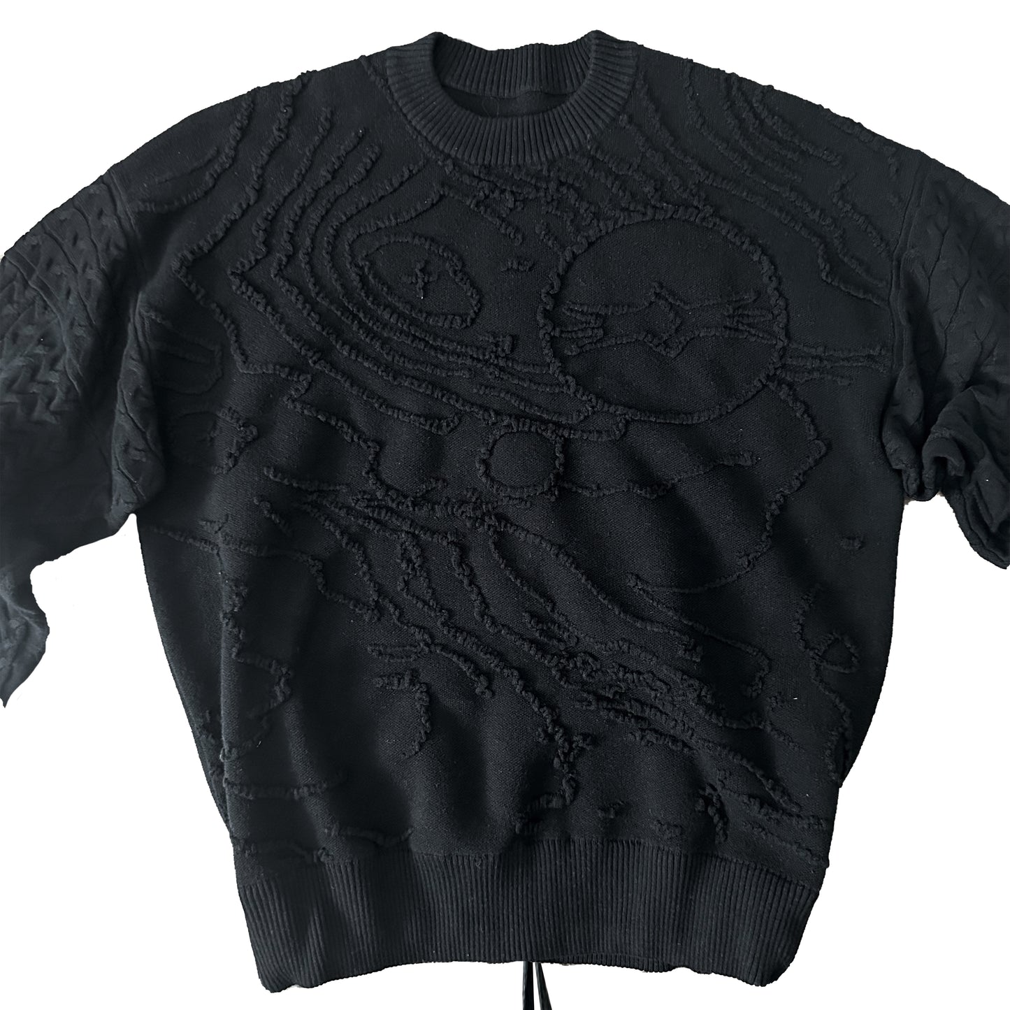 TERRAIN CABLE KNIT SWEATER IN BLACK